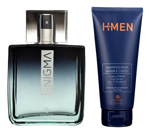 Kit Perfume Masculino Enigma, Shampoo Barba E Corpo. 