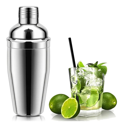 Coqueteleira Inox 500 Ml 3 Peças Drinks Caipirinha Bar 