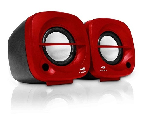 Caixa De Som Speaker 2.0 3w Sp-303rd Vermelha C3 Tech