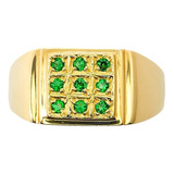 Anillo Cuadrado Oro Italiano 18k Ley 750