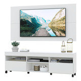 Rack Com Painel E Suporte Tv 65 Londres Multimóveis V3345 Cor Branco