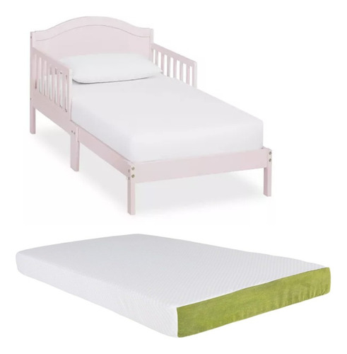 Cama Camita Infantil De Madera Dream On Me Rosa Con Colchon