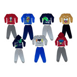 Kit 7 Conjunto Infantil Menino Inverno Blusa Calça Moletom