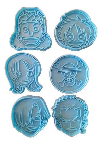 Cortante + Sello One Piece Galletitas Cookies Fondant Setx6u