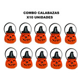 Combo Calabazas Halloween Carameleras Para Golosinas X 10 Un