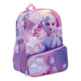 Mochila Frozen Nature Espalda 16 PuLG Escolar Pelicula Edu Color Lila Let It Go 57810