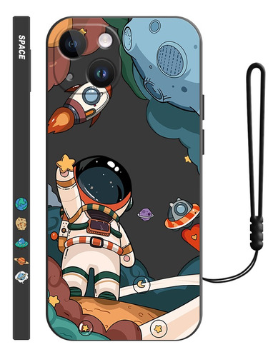 Funda Para iPhone De Silicona Diseño De Astronauta + Correas