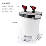 Sunsun Hw5000 Filtro Canister Uv 9w 1800l/h A 4600l/h 220v