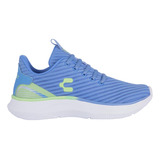 Tenis Deportivo Running Charly 5002 Azul Y Verde Para Mujer