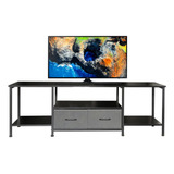 Soporte Tv Hasta 55 Con Cajón Y Estantería 160 Cm Negro