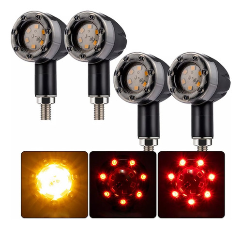 4pz Direccionales Led Stop Moto Motocicleta Luces De Harley