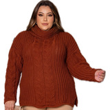 Blusa Plus Size Golona Alta De Tricot Lã Hl344