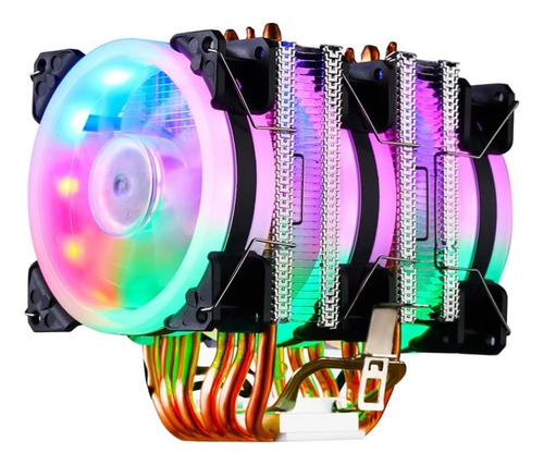 Fan Cooler Triple Disipador Rgb Intel Amd 6tubos Ventilador