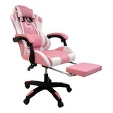 Silla De Escritorio Silla Gamer Sigaerpo Gamer Ergonómica  Rosa Con Tapizado De Cuero Sintético