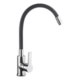  Canilla Monocomando Cocina Cuello Flexible Mesada Negro