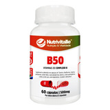 B 50 Nutrivitalle 60 Cápsulas Vitaminas Do Complexo B Sabor Sem Sabor