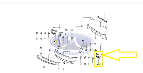 Base Derecha Del Parachoque Trasero De Focus Ghia Sedan Orig Foto 9