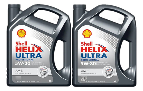 2 Bidones Shell Helix Ultra Prof Am-l 5w-30 Dpf Hilux 2.4 .8