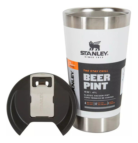 Copo Térmico Stanley 473ml Com Tampa E Abridor De Garrafas