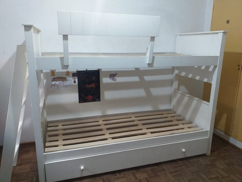 Cama Cucheta De Madera Maciza Con Camastro Extra