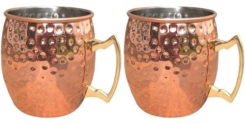 Caneca Moscow Mule Impermeabilizada Cobre Martelada 500 Ml