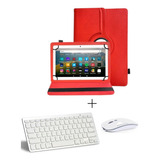 Capa + Teclado E Mouse Bluetooth P/ Tab Galaxy S6 Lite P615