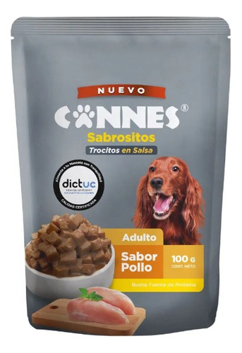 Alimento Húmedo Perro Cannes Sabor Pollo Pouch 100 G