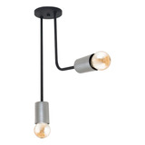 Aplique 2 Luces Brazos Deco Living Moderno Lampara Techo E27 Color Negro/acero