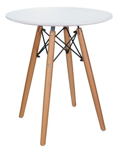 Mesa Eames Redonda Escandinava Comedor Living 60 Cm Tapa Blanco