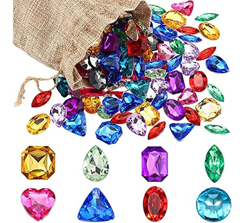 100 Piezas Gemas De Juguete Joyas Del Tesoro Pirata Gemas Ac