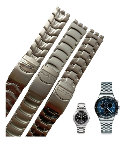 Pulso/correa En Acero Repuesto Compatible Reloj Swatch 19mm 