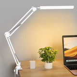 Dapon Lámpara De Escritorio Mesa Con Brazo Led 10 Modos 360° Color De La Estructura Blanco