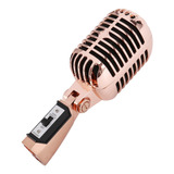 Micrófono Clásico Vintage Con Cable Profesional (oro Rosa)