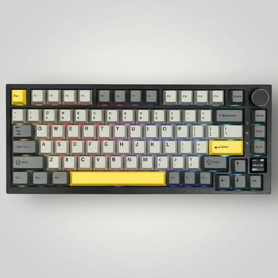 Ajazz AK820 Pro 75% Teclado Mecánico con Pantalla TFT, 3 Modos (BT 5.1\u002F2.4G inalámbrico y Type-C con Cable), Espumas de Amortiguación de Sonido (Grey, Ajazz Flying Fish Switch) | Meses sin interés