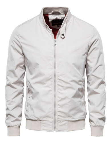 Chaqueta Bomber De Color Sólido Para Hombre