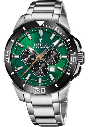 Reloj Festina Chrono Bike 2022 Hombre Verde 100mts F20641.a