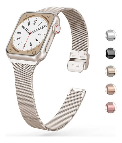 Nova Pulseira Milanese Fina Aço Metal Inox  Para Apple Watch