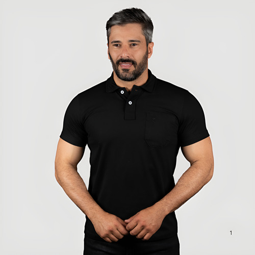 Camisa Polo Masculina Algodão Com Bolso Plus Size G1 Ao G3
