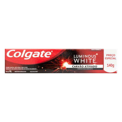 Pasta De Dentes Colgate Luminous White Carvão Ativado  140 G