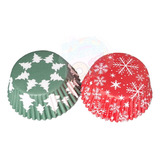 * Capacillos Copos De Nieve Y Pinos Navidad Cupcake Fondant