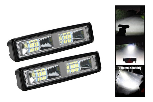 X2 Barra Focos Neblineros Led Blanco 24w Expansion Auto Moto