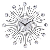 Relojes De Pared Mirror Sun Silver, Diseño Moderno, De Metal