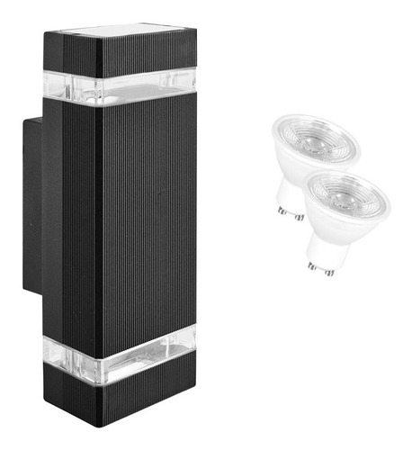 Aplique Bidireccional Aluminio Exterior Con 2 Dicro Led 7w