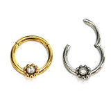 Piercing Argola Clicker Mini Sol Com Strass Septo E Daith 