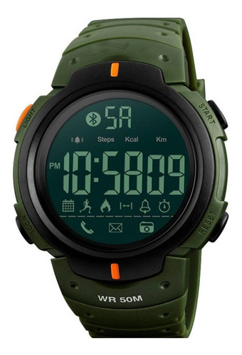 Smartwatch Skmei 1301 Caja De  Abs  Army Green, Malla  Army Green De  Pu