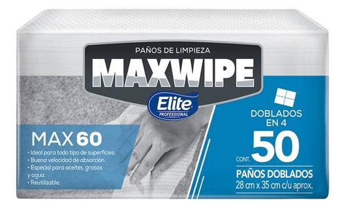 Paño Multiuso Reutilizable Elite Ip2126 Color Blanco