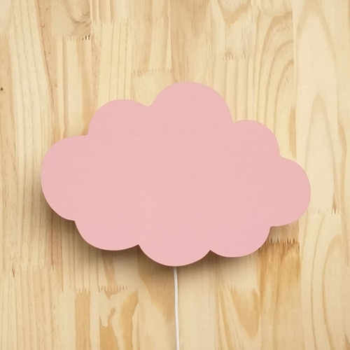 Luminoso Mdf Infantil Quarto De Bebê Menina Nuvem Rosa