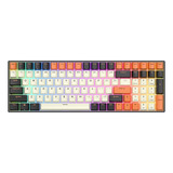 Teclado Mecánico Rk Royal Kludge Rk100 Negro Naranja