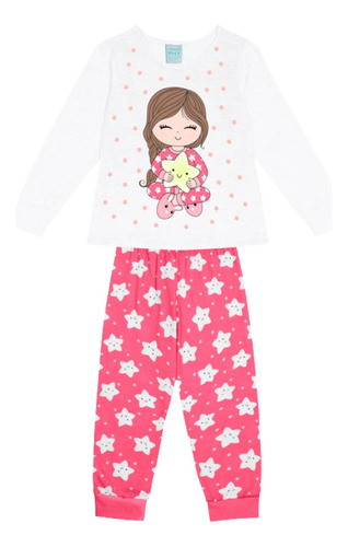 Pijama Inverno Infantil Menina Kyly Algodão Tamanho 1 Ao 3