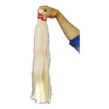 Cabelo Humano Natural Loiro Claro 50cm 50gr Tecido Em Tela.